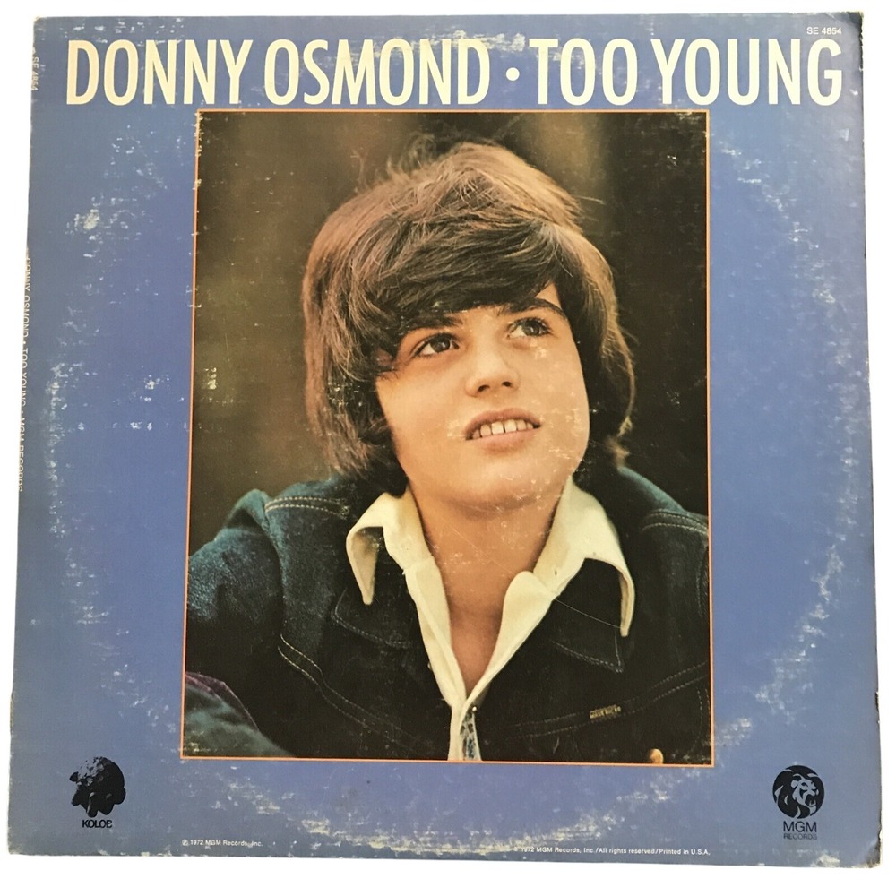 Donny Osmond Too Young Vinyl LP 12" Blue 1972 MGM Records SE‎ 4854 70s Pop Retro
